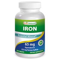 Best Naturals Iron ferrous sulfate 65 mg 240 Tablets