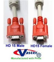 VGA Monitor Cable, High Resolution Super VGA Monitor Video EXTENSION Cable, With Ferrite Core, 15 Ft