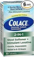 Colace 2-in-1 Tablets - 30 ct, Pack of 6