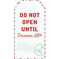 Graphique"Do Not Open Until December 25th" Holiday Gift Tags — 16 Fun Tags with Candy Cane Border, 1 Design Per Package, 2.5" x 4.75"