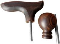 JWL (2) Ebony Cane Walking Stick Handles (1) Fritz Style (1) Ball with Threaded Rod Connectors