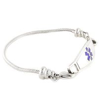 Medical Alert Bracelet for Women | Defibrillator| Other Conditions Available | Pan-Dorra, Purple| Add Your Own Beads - 8.75