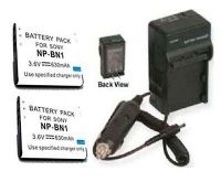 2X Batteries + Charger for Sony DSC-W560R, Sony DSC-W570, Sony DSC-W570B, Sony DSC-WX220, Sony DSCWX220/N