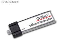 NewPowerGear 5pcs 3.7V 160mAh 15C LiPo Batteries Blade Replacement for Parkzone P-51 Mustang Micro - PKZ3680 / PKZ3600