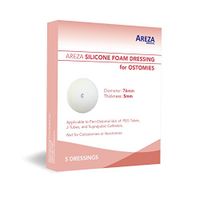 Ostomy Site Dressing: Silicone Foam (Round) May Help Secure Ostomy Tubes, Control Leakage And Reduce Irritation Around Ostomies; 5 Per Box