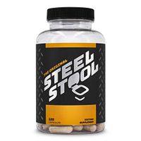 Steel Stool Fiber Supplement for Men - All-Natural Psyllium Husk Fiber Blend - Improve Digestion & Regularity (120 Capsules)