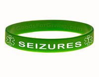Seizures ID Bracelet Wristband - Green - 6 Inches