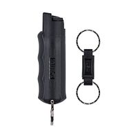 SABRE ADVANCED Pepper Spray Keychain with Quick Release - 3-in-1 Pepper Spray, CS Tear Gas & UV Dye - Maximum Strength Police OC Spray, Finger Grip for Better Aim - Optional Practice Spray