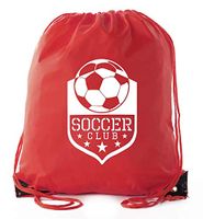 Soccer Party Favors | Soccer Drawstring Backpacks for Birthday Parties, Team events, and much more! - 3PK Red CA2500SOCCER S4