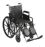 16" Wheelchair, Steel Frame, Black, Detachable Desk Arm, Swing Away Elevating Leg Rest, 250 Lb. Capacity