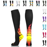 NEWZILL Compression Socks (20-30mmHg) for Men & Women (i-Fire, Medium)