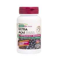 NaturesPlus Herbal Actives Ultra Acai - 1200 mg, 30 Vegetarian Tablets - Antioxidant & Prebiotic Supplement - Promotes Healthy Probiotic Balance, Supports Anti-Aging - Gluten-Free - 30 Servings