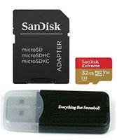 32GB Sandisk Extreme 4K Memory Card works with Gopro Hero 6, Fusion, Hero 5, Karma Drone, Hero 4, Session, Hero 3, 3+, Hero + Black - UHS-1 32G Micro SDHC with Everything But Stromboli Card Reader