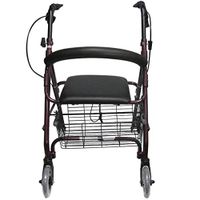 TYJ-USA Elderly Walker Aluminum Alloy Ultra Light with Shopping Basket Collapsible Traveler Four Wheel Stable Wheel Shopping Cart Wheelchair Adjustable Height Security and Stability