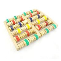 6 Rows Large Wooden Dual Foot Massager Roller Blood Circulation Care Tool for Plantar Fasciitis, Heel, Foot Arch Pain Relief, Stress Relief, Muscle Pain Relief
