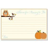 Fall Advice for Mommy to Be Cards Autumn is A Hoot Baby Shower Owl Bow Tie Pumpkins Polka Dots Sprinkle Parental Advice Cards Harvest Wisdom Blue Boys It's A Boy (24 Count)