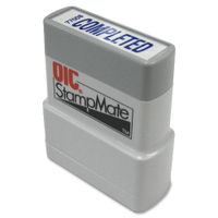 OfficemateOIC Office Pre-Inked Message Stamp,"Completed", Blue, Refillable (77008)