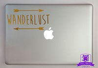 Overly Attached Decals Wanderlust Arrows Vinyl Decal Sized to Fit A 13" Laptop - Gold Metallic