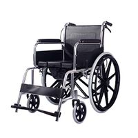 WenFei shop Multi-Function Folding Commode Transport Wheelchair with Handbrakes and Detachable Foot Pedal,Mobile Bathroom Shower Wheelchair for Elder Disabled Use