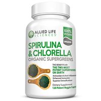 Allied Life Spirulina and Chlorella | Organic Chlorophyll Vegan Protein Powder Green Superfood Capsules | Natural Immune Support Anti Aging Detox Cleanse (1 Pack)