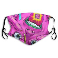 Anti-Allergens Earloop Face Covers for Boys Girls Adults, Acid Trip Colors Art Polyester Mouth-Muffle for Dust, Cycling - Healthy