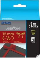 Epson LabelWorks Ribbon Tape Cartridge ~ 1/2-Inch Gold on Red (LC-4RKK5)
