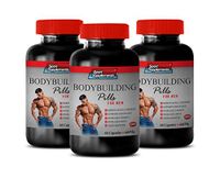 Testosterone Booster Muscle Growth - Bodybuilding Pills 660 MG - for Men - zinc with Magnesium Supplement - 3 Bottles 180 Capsules