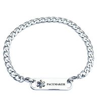 Pre-Engraved Curb Link"Pacemaker" Medical ID Bracelets for Women.