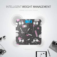 Bluetooth Smart Weight Scale Beautiful Colorful Cartoon Lip Glaze Weigh Scale Body Fat Composition Monitor Analyzer with Smartphone App for Body Management-396 Lbs