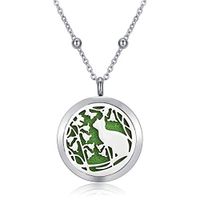 CF100 Diffuser Necklaces Aromatherapy Necklaces 316L Stainless Steel Essential Oils Diffuser Necklaces with Chain+Pads for Women Men Goys Girls (Cat 30mm)