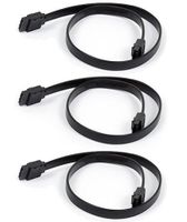 FYL 3x 18inch SATA 3.0 III SATA3 SATAiii 6GB/s HDD Hard Drive Data Cable Black Cord