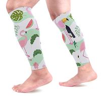 LEVEIS Touc Flam Pattern2 Calf Compression Sleeves,Leg Performance Support for Shin Splint Calf Pain Relief Men & Women Guards Sleeves for Running Cycling 1 Pair