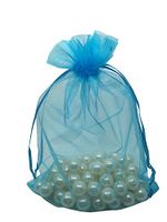 MELUOGE 100pcs 6X9 Inches Organza Drawstring Jewelry Pouches Bags Party Wedding Favor Gift Bags Candy Bags (Turquoise)