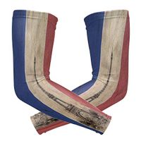 ZZKKO France Flag Eiffel Tower Cooling Arm Sleeves Cover Uv Sun Protection for Men Women Running Golf Cycling Arm Warmer Sleeves 1 Pair