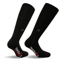 Travelsox TSS6000 The Original Patented Graduated Compression Performance Travel & Dress Socks With DryStat OTC Pairs Black, Medium