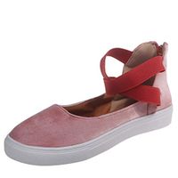 HebeTop Women's Lightweight Walking Athletic Shoes Breathable Zipper Single Shoes Casual Shoes Pink