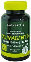 NaturesPlus Cal/Mag/VIT D3 with Vitamin K2 - Bone Health Supplement with Calcium, Magnesium, Vitamin D3 and K2 - Gluten-Free - 90 Tablets - 22.5 Servings