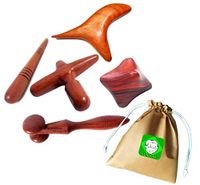 Lungcha Traditional Thai Massage Wooden Stick Tool, Reflexology, Acupuncture Point Gua Sha for Body, Foot, Hand, Head, Face, Nose, Neck, Back, Waist Massage (Set 5 Full Body Massage)