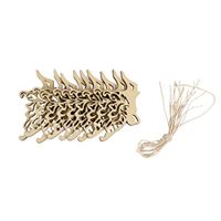 Tinksky 10pcs Wood Fairy Butterfly Embellishment Tag with String Hanger