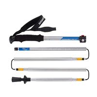Crutches Folding 5 Sections Climbing Cane Locking Cane Travel Camping Mountaineering Cane/Blue Green (Color : Blue, Size : 34cm)