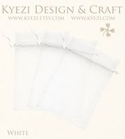 [Kyezi Design & Crafts] 4x6 Inch Sheer Organza Gift Candy Bags (50 Bags, White)