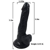 7.5 inch Handsfree Body Massager for Beginners Suction Cup Relax Massage Wand D-i-l'do Toys (BLACK-BC83Y9CDX)