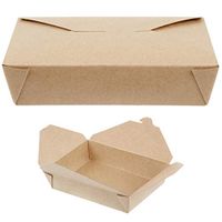 MM Foodservice Disposable Paper Take Out Boxes, Microwavable Take Out Containers, Leak and Grease Resistant Carryout, Takeout Food Box, 7 3/4 x 5 1/2 x 2 Inch, 49-Ounce Capacity (Kraft, 40)