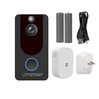 1080P Wireless Smart Video Doorbell，LTMSMART WiFi Doorbell Camera, PIR Motion Detection, Night Vision, with Free Indoor Chime USB Cable 2pcs Batteries