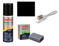 Pedag Suede Cleaner and Textile Color Restorer, 3 pc Cleaning and Care Kit for Shoes and Boots, Made in Germany, Black Color