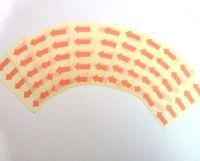Minilabel 100 Labels , 20X10mm Arrow Shape , Pink , Removable / Low Tack Colour Code Stickers