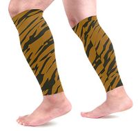KEAKIA Tiger Strips Calf Compression Sleeves Shin Splint Support Leg Protectors Calf Pain Relief for Running, Cycling, Travel, Sports for Men Women (1 Pair)