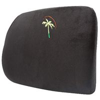 Palm Posture Back Support Lumbar Cushion Best Ergonomic Memory Foam Pillow for Women Men - Lower Pain Relief - Includes Extension & Carrying Bag (Black Velboa)