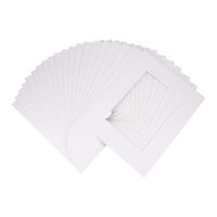 5x7'' White Picture Mats Acid Free, Pack of 20, Photo Mattes Set White Core Bevel Cut for 4x6'' Picture (5x7'' Mat Only)
