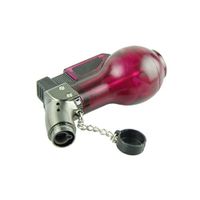 Perman Windproof Angle Jet Flame Refillable Torch Cigar Lighter in Assorted Color with Flame Cap Empty Bottle Only (Fuchsia)
